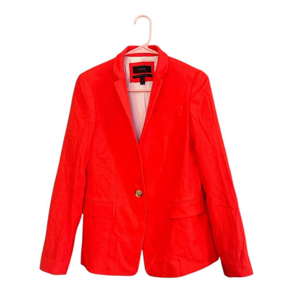 J. Crew Womens Regent Blazer Size 4 Orange Lined Office Preppy Jacket